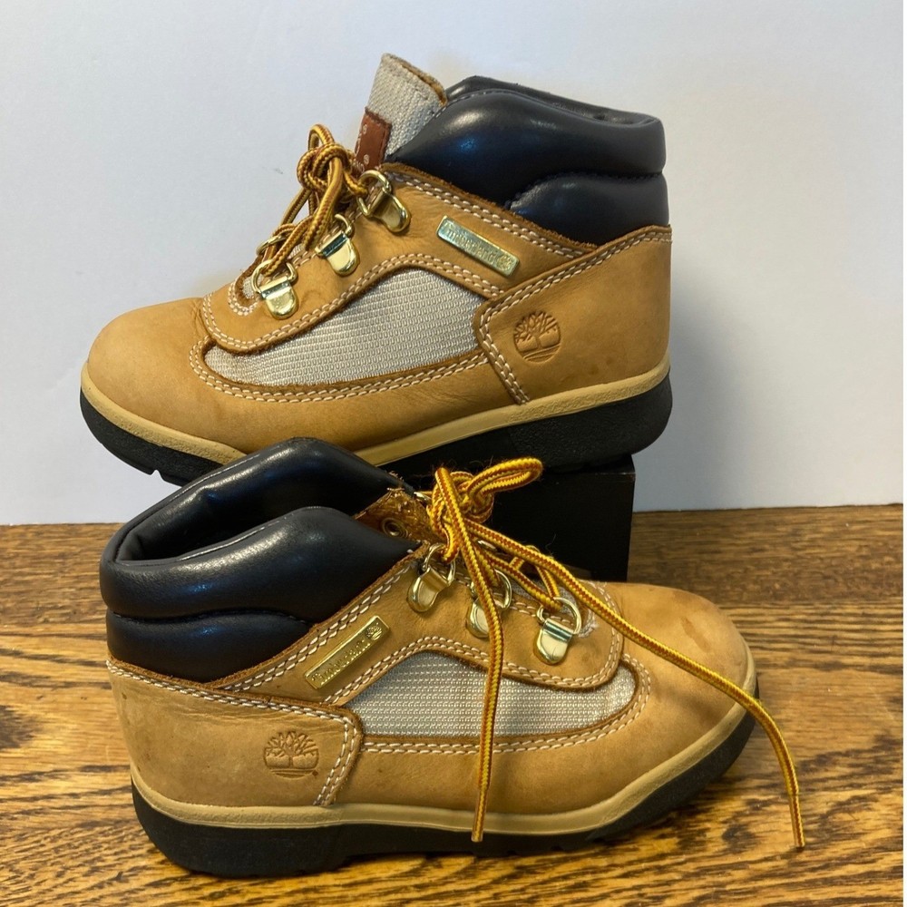 Timberland Field Boots Toddler Size 11 Wheat Grey Leather 15845 Kids Hiking Boot