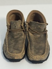 Twisted X Kids’ 12.5 Chukka Driving Moc Boots Brown Leather