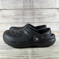 Crocs Dual Comfort Classic Black Winter Lined Clogs Kids Youth Size J2