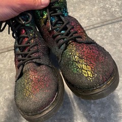 Dr Martens 1460 Pascal J Rainbow Crocodile Metallic Suede Boots Youth Kids 3