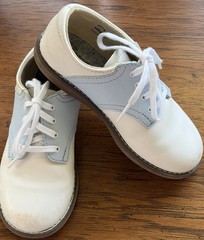 Footmates Light Blue & White Leather Cheer Saddle Shoes Unisex Kids Size 10.5
