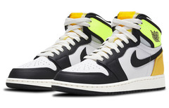 Jordan 1 Retro High White Black Volt University Kids 575441-118 New Authentic