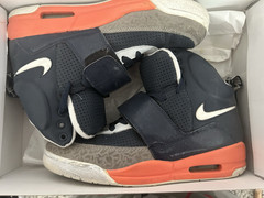 Nike Air Flight YEEZY style High Top Hook & Loop Sneakers Blue/Orange 9.5