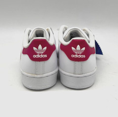 adidas Superstar C White Bold Pink Shell Toe Sneakers Kids 1.5 / 33 EU BA8382
