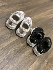 Avia Unisex Kids US 8C White/Pink/Black Hook & Loop Low Top Athletic Shoes