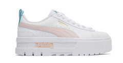 Puma Mayze Leather White Chalk Pink 384527-03 GS 4Y-7Y=Women’s 5.5-8.5 NEW