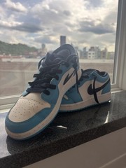Jordan Air Jordan 1 Low GS Blue/White Leather Low Top Sneakers US 5.5Y