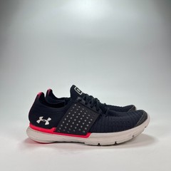 Under Armour Threadborne Slingwrap Black Pink Lace Running Shoes Youth Size 5.5Y
