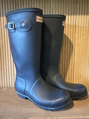 Hunter Kids Size US 5 Adjustable Back Original Rain Boots Tall Matte Navy