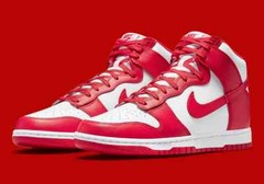 AUTHENTIC NIKE DUNK HIGH Retro Championship White Red DB2179 106 Youth GS size