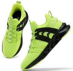 koppu Boys Non-Slip Lightweight Breathable Tennis shoe（Fluorescent Green 3）
