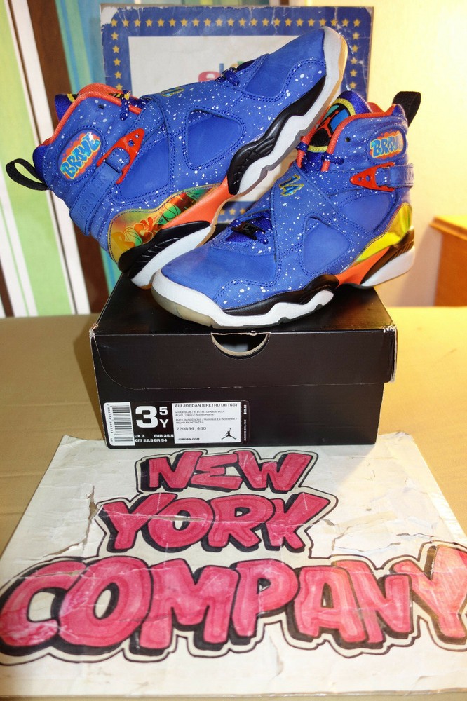 Air Jordan 8 Retro DB (GS) „Doernbecher“ Hpr Bl/Elctro Orn-Bk 729894 480 sz 3.5Y