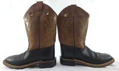 Cody James Inlay BBSC1810 Brown Pull On Square Toe Western Boots Youth Size 3 D