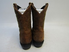 John Deere Youth Size 2 Brown Rough Out Leather Cowboy Western Boots