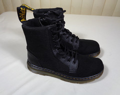 Dr. Martens‘ combs AirWair boots US youth size 3 black LA004 zip & lace ~ EUC