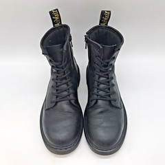 Dr. Martens Docs 1460 J Combat Boots M4 L5 EU36 Black Leather Side Zip High Top