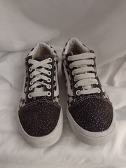 Van’s Off The Wall Distressed Checked Kids Skate Board Sneakers