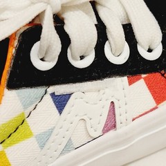 Kids MUDD POPPY Checkered Multicolored Lace Up Sneakers Size 6