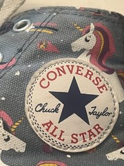 Converse Chuck Taylor All Star Sneaker Blue Unicorn High Tops Youth Size 12