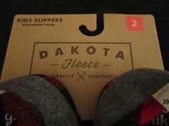 Dakota Fleece No Place Like Gnome Kids Christmas Buffalo Plaid Slippers Size 2