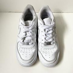 Nike Air Force 1 Low All White Leather Sneakers Trainers Size 6Y