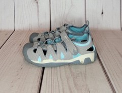 Sperry Top-sider Wet Tech Fish Leather Sport Sandals Big Kids Size 1W Gray Blue
