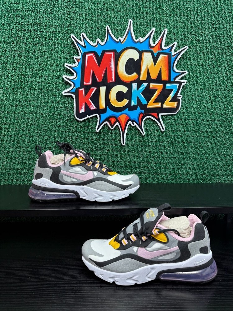 Nike Air Max 270 React GS Particle Grey/Arctic Pink Youth Size 4.5/6W Brand New