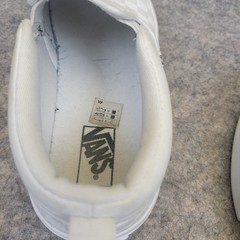 Vans Canvas White Checkerboard Slip On Sneakers Youth size 5