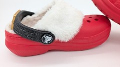 Crocs Little Santa Classic Lined Clog Child Size C8 Red Christmas Santa Belt
