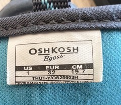 OshKosh B’gosh Gray & Blue Rubber Soled Water Shoes w/Hook & Loop Closure Sz 1