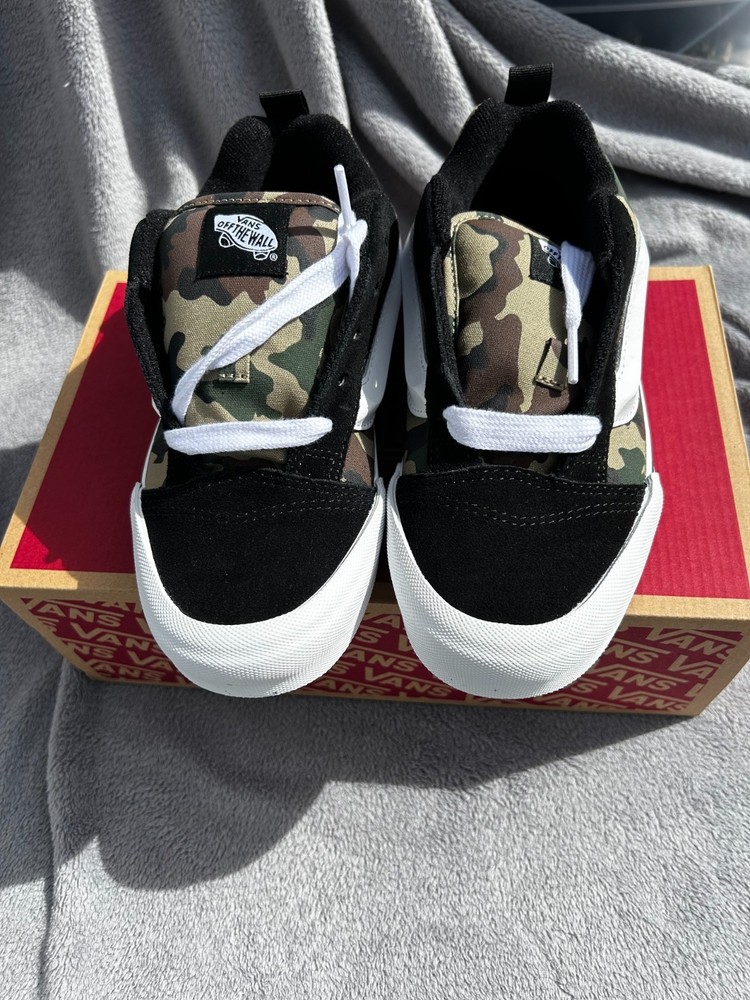 Vans Knu Skool Casual Sneakers Camo Black /Green Youth Unisex Shoes New Size 5