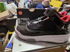 Jordan Max Aura 2 PS Black Red White Wolf Grey Sneakers Unisex Kids US 2.5