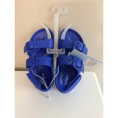 Cat & Jack Parker Slide Sandals Toddler 7 Blue Double Buckle Water Shoes NWT