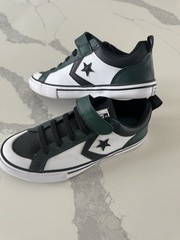 Converse Kids Sneaker Black White Green Leather A09332C US 3 EU 35 UK 2.5
