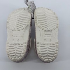 Crocs Clogs Kids J3 Silver Classic Glitter Clog K 205441-159 Sparkly Slip On