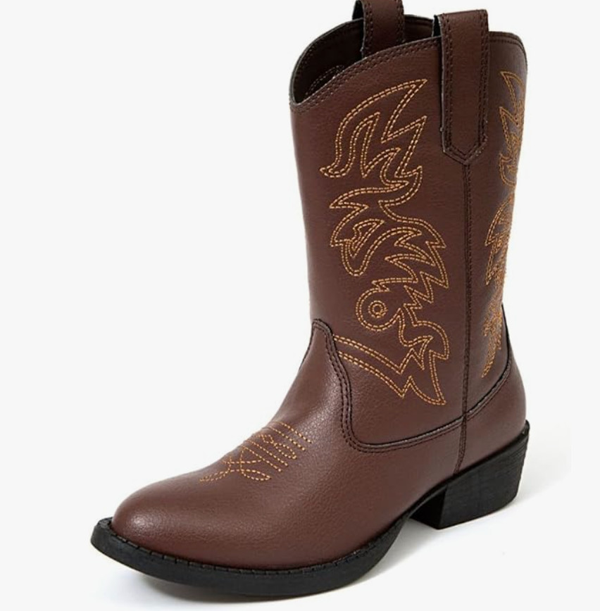 Deer Stags Ranch Kids‘ Cowboy Boots, Dark Brown