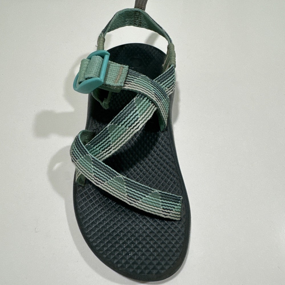Chaco Marled Pine Youth 2 EcoTread Strappy Adjustable Sport Sandals Green Blue