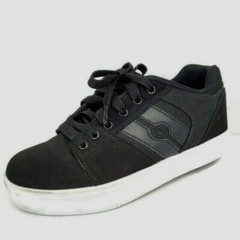 HEELYS Size Youth 5 US Racer 20 Skate Wheeled Shoes Black Sneakers Unisex