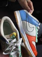 Nike Dunk Low GS Low Top Lace-Up Colorblock White/Orange/Blue/Green 6.5