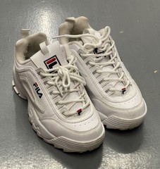FILA Kids White Disrupter II Sneaker FW02945-111 Youth Size 3.5 US