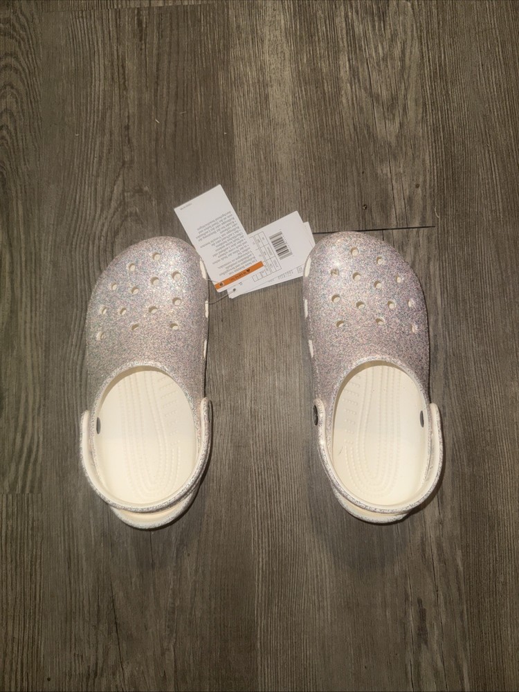 Kids classic glitter clog crocs. Size J3