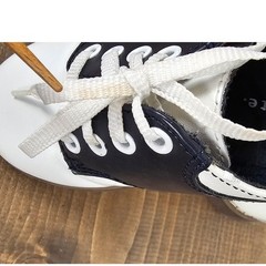 Striderite toddler classic leather saddle shoes navy white sz 7.5 preppy sturdy