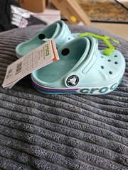 Crocs Bayaband Rainbow Glitter Clogs Sandals Unisex Kids Size C6 New