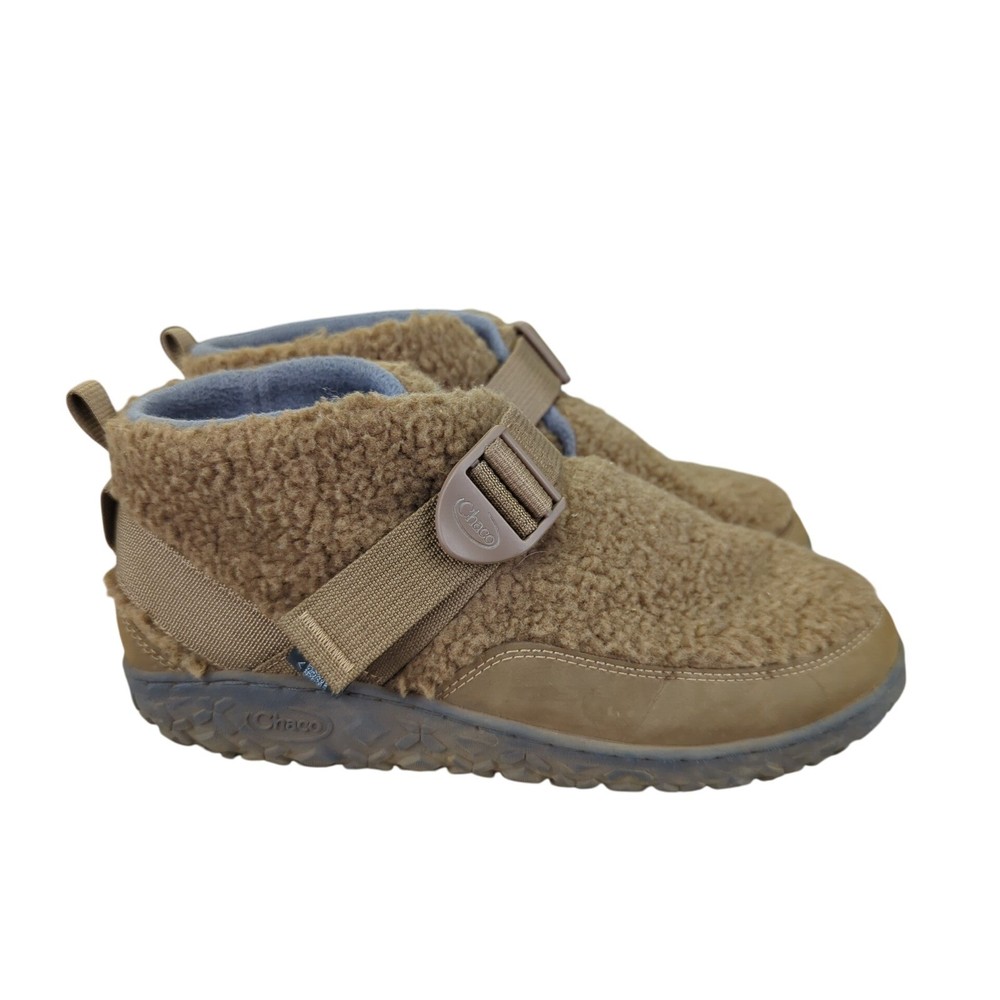Chaco Ramble Fluff Puff Kids Cozy Camp Brown Fleece Sherpa Strap Bootie Shoe 6
