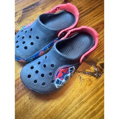 Crocs Kids Star Wars TIE Fighter Clogs Black Red Galactic Print Shoes