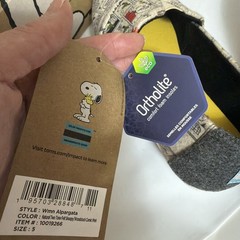 TOMS X Peanuts Tiny Alpargata Snoopy Comics Tan Felt Slip-on Shoes Woman 5