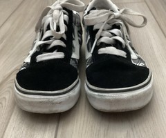 Vans Old Skool Camo Black Gray Canvas Suede Lace-Up Sneakers Youth Size 4.5