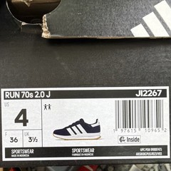 adidas Run 70s 2.0 J Navy White Sneakers Unisex Kids Size 4