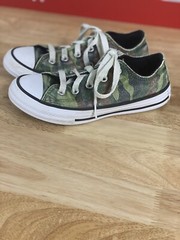 Converse Green Camo Print Canvas Low Top Sneakers Junior Youth 12