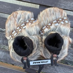 NWT Disney Star Wars Slippers Chewbacca TODDLER / KIDS Brown Faux Fur Sz M 7-8